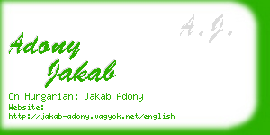 adony jakab business card
